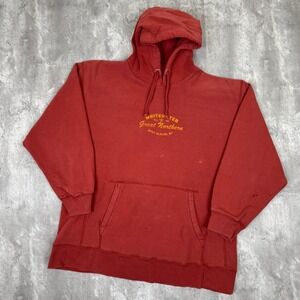 Vintage Ocean Pacific Whitewater Great Northern Hoodie Men's L Red Distressed